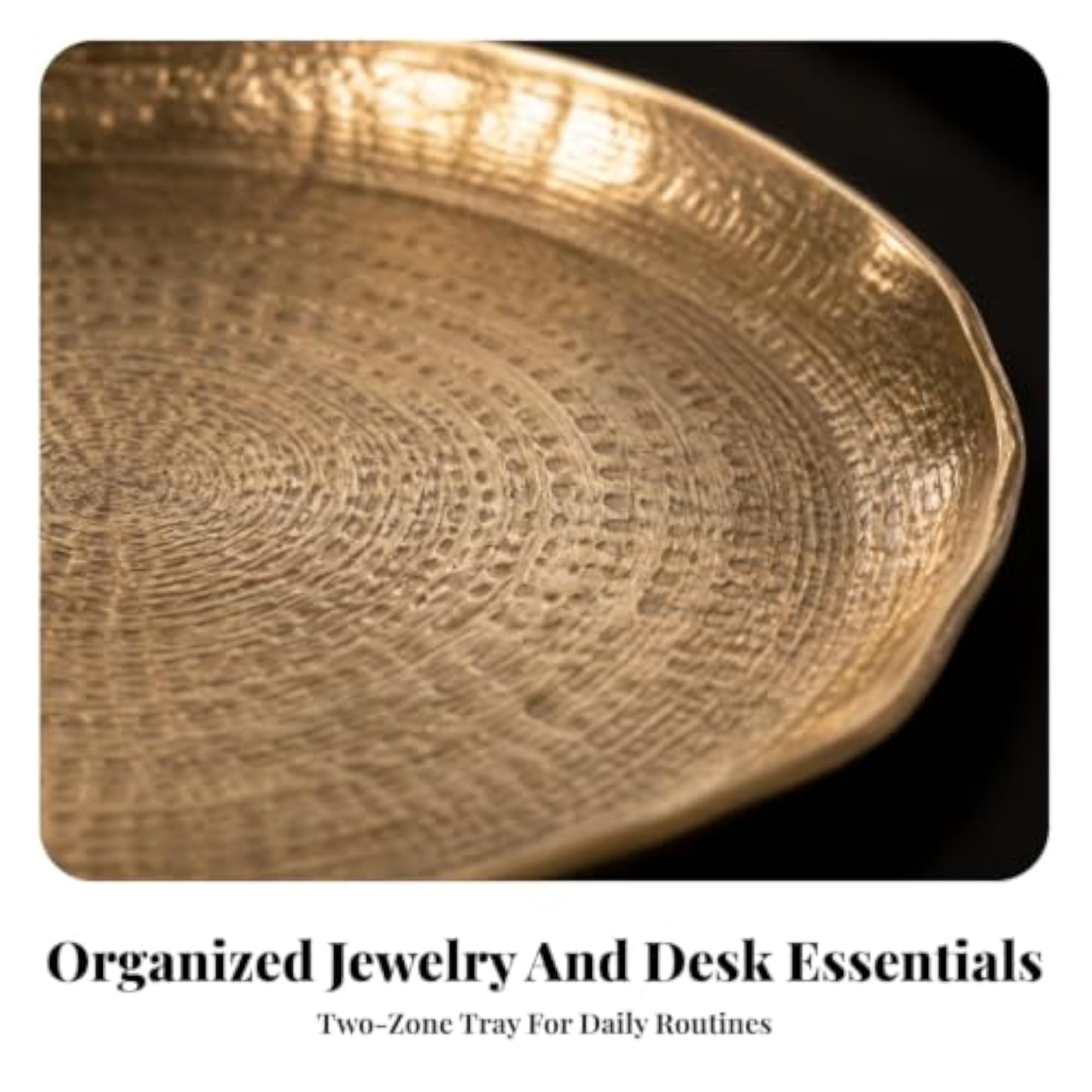 Decorative Aluminum Tray with Hammered Surface